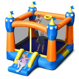 NNECW Inflatable Bounce House with Slide & Basketball Rim without Air Blower