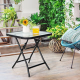 NNECW Folding Coffee Table with Tempered Glass Tabletop