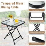NNECW Folding Coffee Table with Tempered Glass Tabletop