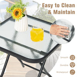 NNECW Folding Coffee Table with Tempered Glass Tabletop