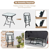 NNECW Folding Coffee Table with Tempered Glass Tabletop