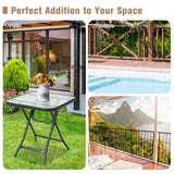 NNECW Folding Coffee Table with Tempered Glass Tabletop