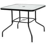 NNECW 6 Pieces Patio Dining Set with Umbrella & Stackable Chairs