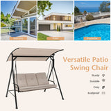 NNECW Outdoor Swing Chair with Adjustable Canopy for Garden