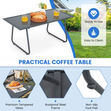 NNECW 4 Piece Garden Patio Bistro Furniture Set with Loveseat Coffee Table and 2 Chairs