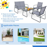 NNECW 4 Piece Garden Patio Bistro Furniture Set with Loveseat Coffee Table and 2 Chairs