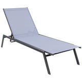 NNECW 6-Position Outdoor Adjustable Chaise Lounge Chair for Poolside & Backyard