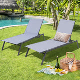 NNECW 6-Position Outdoor Adjustable Chaise Lounge Chair for Poolside & Backyard