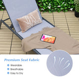 NNECW 6-Position Outdoor Adjustable Chaise Lounge Chair for Poolside & Backyard