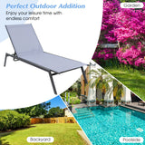 NNECW 6-Position Outdoor Adjustable Chaise Lounge Chair for Poolside & Backyard