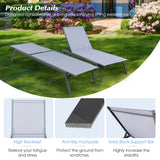NNECW 6-Position Outdoor Adjustable Chaise Lounge Chair for Poolside & Backyard