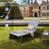 NNECW 6-Position Outdoor Adjustable Chaise Lounge Chair for Poolside & Backyard
