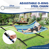 NNECW  Outdoor Portable Quilted Fabric Hammock with Detachable Pillow without Stand-Blue