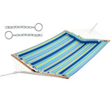 NNECW  Outdoor Portable Quilted Fabric Hammock with Detachable Pillow without Stand-Blue