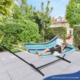 NNECW  Outdoor Portable Quilted Fabric Hammock with Detachable Pillow without Stand-Blue