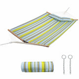 NNECW  Outdoor Portable Quilted Fabric Hammock with Detachable Pillow without Stand-Yellow