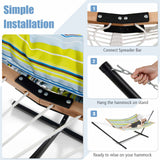 NNECW  Outdoor Portable Quilted Fabric Hammock with Detachable Pillow without Stand-Yellow