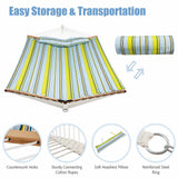 NNECW  Outdoor Portable Quilted Fabric Hammock with Detachable Pillow without Stand-Yellow