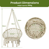 NNECW Hammock Swing with Macrame Design and LED Lights for Living Room/Patio