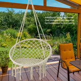 NNECW Hammock Swing with Macrame Design and LED Lights for Living Room/Patio