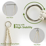 NNECW Hammock Swing with Macrame Design and LED Lights for Living Room/Patio