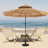 NNECW Thatched Tiki Umbrella with 8 Ribs &Tilt Adjustment for Beach