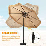 NNECW Thatched Tiki Umbrella with 8 Ribs &Tilt Adjustment for Beach