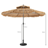 NNECW Thatched Tiki Umbrella with 8 Ribs &Tilt Adjustment for Beach