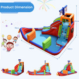 NNECW 6-in-1 Inflatable Waterslide with Long Slide