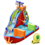 NNECW 6-in-1 Inflatable Waterslide with Long Slide
