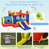 NNECW 5 in 1 Inflatable Jumping Castle with Slide for Kids without Blower