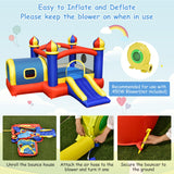 NNECW 5-in-1 Inflatable Bounce House with Slide for Outdoor Use with Blower