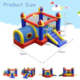 NNECW 5-in-1 Inflatable Bounce House with Slide for Outdoor Use with Blower