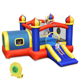 NNECW 5-in-1 Inflatable Bounce House with Slide for Outdoor Use with Blower