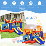NNECW 5-in-1 Inflatable Bounce House with Slide for Outdoor Use with Blower