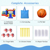 NNECW 5 in 1 Inflatable Jumping Castle with Slide for Kids without Blower