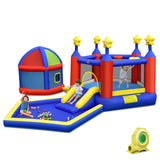 NNECW Kids Inflatable Bouncy House with Double Basketball Hoops