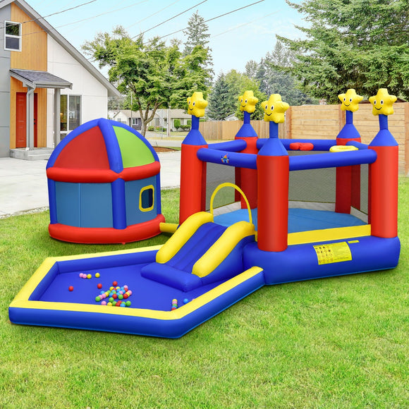 NNECW Kids Inflatable Bouncy House with Double Basketball Hoops without Blower
