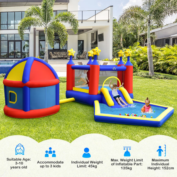 NNECW Kids Inflatable Bouncy House with Double Basketball Hoops