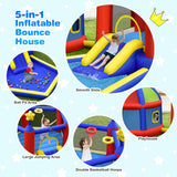 NNECW Kids Inflatable Bouncy House with Double Basketball Hoops without Blower