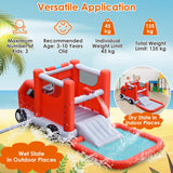 NNECW Firefighting-Themed Kids Water Slide with Splash Pool & Blower