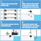 NNECW 3-Step Swimming Pool Ladder with Anti-Slip Steps for In-Ground Pool