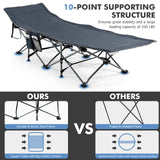 NNECW Folding Travel Camping Cot with Carry Bag Removable Mattress &amp Pillow-Blue