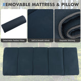 NNECW Folding Travel Camping Cot with Carry Bag Removable Mattress &amp Pillow-Blue