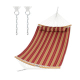 NNECW Outdoor Hammock with Detachable Pillow for Patio & Beach Red