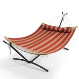 NNECW Outdoor Hammock with Detachable Pillow for Patio & Beach Red