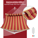 NNECW Outdoor Hammock with Detachable Pillow for Patio & Beach Red
