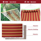 NNECW Outdoor Hammock with Detachable Pillow for Patio & Beach Red