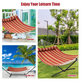 NNECW Outdoor Hammock with Detachable Pillow for Patio & Beach Red