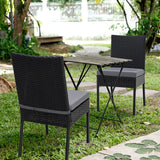 NNECW 2-Piece Outdoor PE Wicker Dining Chair Set with Soft Cushions